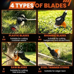 Electric Weed Wacker Cordless Weed Eater 21V Battery Powered No String Trimmer,3
