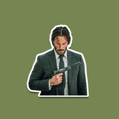 John Wick Sticker 3.5 Inch Vinyl Decal Waterproof Indoor/Outdoor