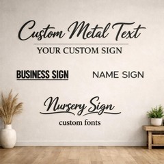 Custom Metal Word Sign,Personalized Name or Text, Wall Decor & Housewarming Gift