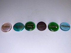 Inspirational Affirmation Glass Stones Set of 6 – Motivational Words Decor