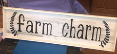 Black On White Farm Charm Sign
