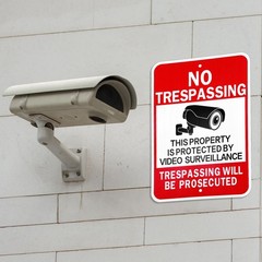 2 Pack 17.5×11.8 Inches No Trespassing Signs Large Video Surveillance Sign, P…