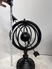 Rustic Metal Artwork Orbit Sphere Table Top Decor Brown 17.5” TALL