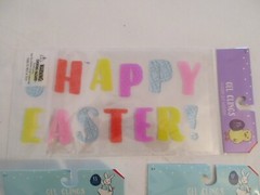 Happy Easter Spring Bunny Tulips Window Gel Sticker Cling Decorations 45 Pieces!