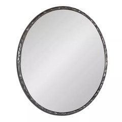 Jedda Pewter 26 In. W X 26 In. H round Wood Framed Mirror