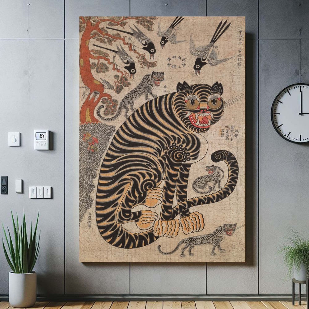 Japanese Tiger Art, Vintage Asian Tiger Print, Ukiyoe Style Wall Decor