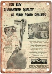 Vintage Metal Sign 1959 Proto Tools Ad Reproduction 8×12 Aluminum