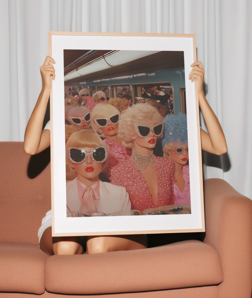 Retro Fashion Framed Print, 80s Fashion Photography Poster, Vintage Aesthetic