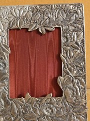 Gorham Gog-Rose Embossed Silver Photo Frame 7″x 6″ Green Velvet Easel Back