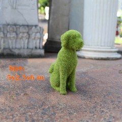 Dog Statue Decorative Cat Topiary Flocking Sculptures Outdoor Garden Yard Decor