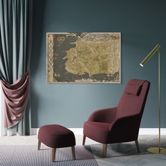 Wheel of Time Map of Middle-earth Motivational Words Home furnishing poster