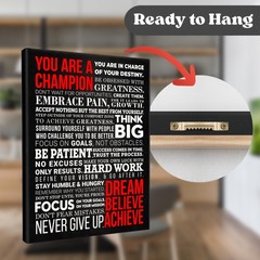 Champion’s Mantra Canvas Wall Art – Motivational Canvas Print for Bedroom, Ho…