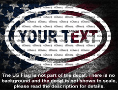 Oval Custom Text Vinyl Decal USA Made US Seller