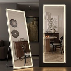 Full Length Mirror with LED Lights with Dimming & 3 Color Lighting for Bedroom