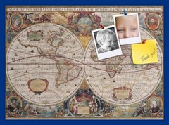 Custom Printed pin Cork Bulletin Board Made from Canvas, World Map 33 x 24 In…
