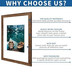 12×18 Frame Set of 2 Wood Style, Display 12 x 18 Poster 12×18 in Rustic Brown