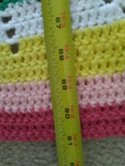Vibrant White, Red & Multi Colors 91×51″ Granny Square Afghan Throw Crochet Knit