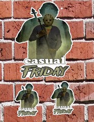 CASUAL FRIDAY THE 13TH 7″ and 3″ DECAL STICKERS for HOME, SCHOOL, AUTO, SKATE