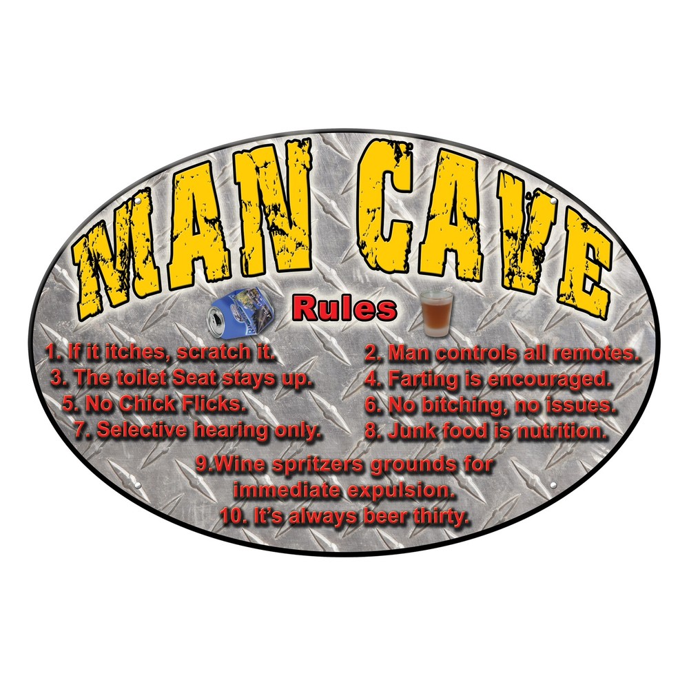 Rivers Edge Products Tin Sign, 12″ x 17″ Weatherproof Metal Wall Art, Man Cave