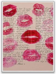 Love Letter with Lipstick Print Poster Romantic Aesthetic Wall Art Chic Modern