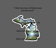Michigan Sticker Waterproof Decal Cabin Lake Nature Wildlife Outdoor Gift NEW