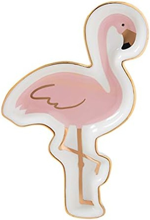Slant Collections Ceramic Shaped Trinket Tray 6 Inches – Flamingo