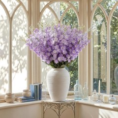 20 Pcs Delphinium Artificial Flowers – 33.5» Long Stem Faux Flower Bulk – Fake