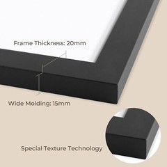 9×12 Picture Frames Black Engineered Wood Plexiglass Wall Mounting 3 Pack