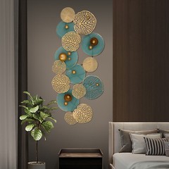 Modern Large Lotus Leaf Metal Wall Decor Gold Metal Wall Art for Living Room