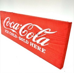 Old West Distressed Primitive Country Wood Sign – Coca Cola 5″ x 16″