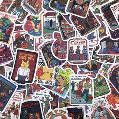 50 Vintage Dark Humor Stickers Poster Classic Style Vinyl Decal Sticker Lot