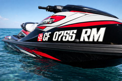 White Raised Domed Registration Numbers for Boat & Jet Ski