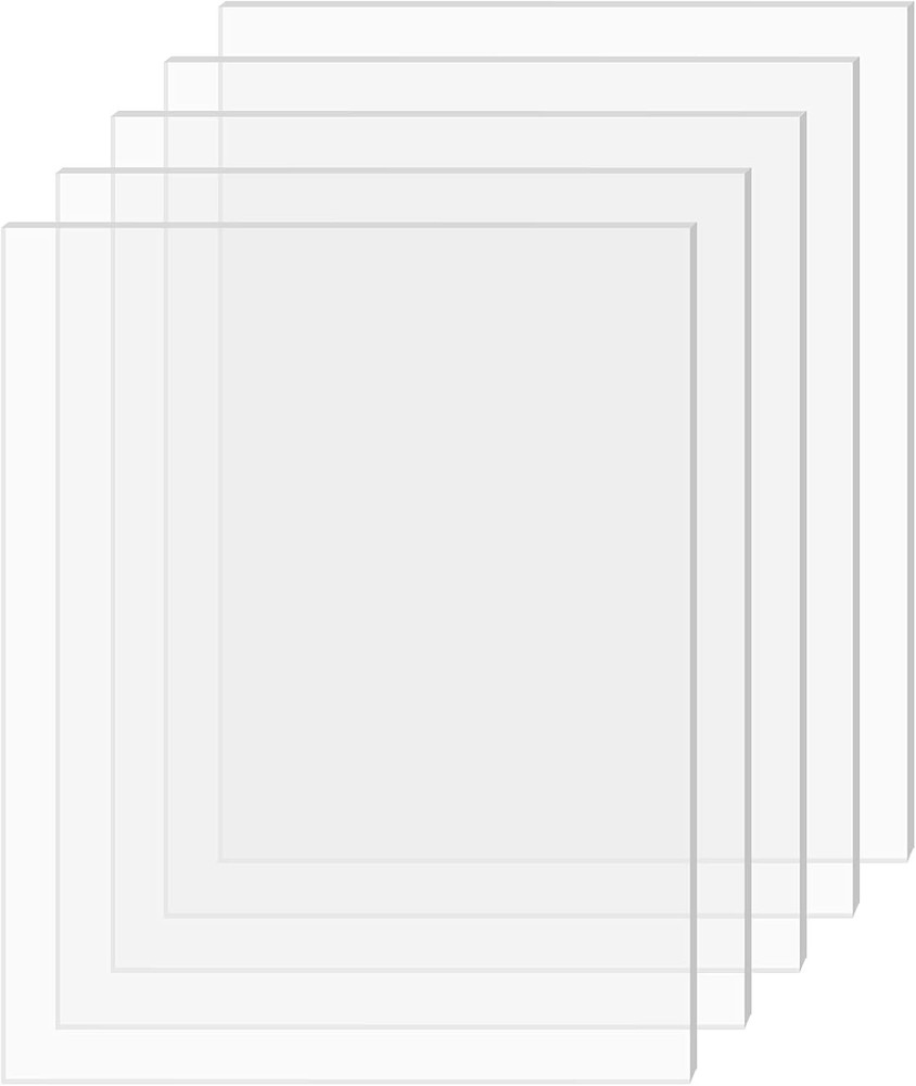Acrylic Sheet Clear Cast Plexiglass 8” x 10” 0.08” Thi (2mm)