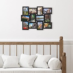 12 Opening Collage Frame, Displays 6×4 Inch Photos 4×6 and Six Black