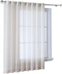 1 Extra-Wide Light Beige Sheer Patio Curtain Panel 102 x 84 Inch Long with