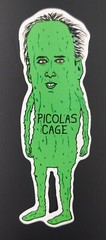 Nicolas Cage six pack stickers Picolas Cage 4″ sticker set – Nic Cage novelty