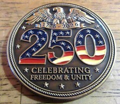 USA 250th Anniversary Challenge Coin 1776–2026 Commemorative Collectible