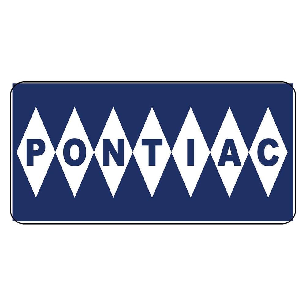 Pontiac Blue Retro Vintage Style Metal Sign – 8 In X 12 In With Holes