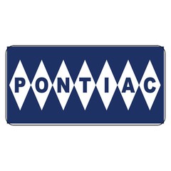 Pontiac Blue Retro Vintage Style Metal Sign – 8 In X 12 In With Holes