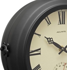 AcuRite 9-Inch Indoor/Outdoor Double-Sided Hanging Clock with 360-Degree Spin Fu