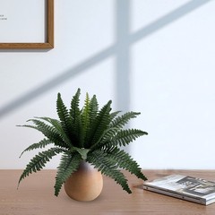 (2 pack 21in Indoor Artificial Plant Fern Bush Green Color. Indoor Use. Not in