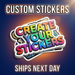 Custom Logo Stickers Die Cut Vinyl Full Color Waterproof Gloss Finish