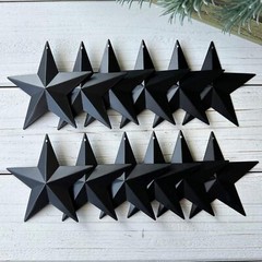 Metal Star Hanging Ornament 3.8 Inch Black Barn Star for Home Decoration Se