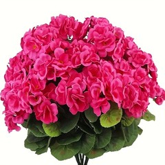 4Pcs Artificial Pink Geranium Flowers Fake Plants for Outdoor Garden Patio Decor