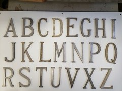 Metal Letters and Numbers 4 inch long Roman Font price per letter*