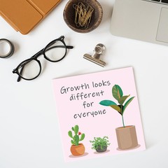 Pink Inspirational Wood Block Sign,Growth Looks Different for Everyone
