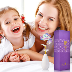 Artificial Rose Flower With Ceramic Vase Gift For Her Mom Wife Girlfriend