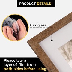 TOFOREVO Picture Frames 8×10 Set of 2 Rustic Wood Grain Photo Frame for Galle…