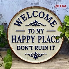 This Is My Happy Place Don’t F It Up Metal Sign Vintage Sign for Home & Garden