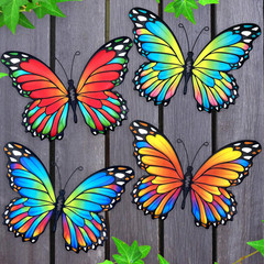 Metal Butterfly Outdoor Wall Decor – 4 Pack 9.8in Metal Butterflies Fence Art De